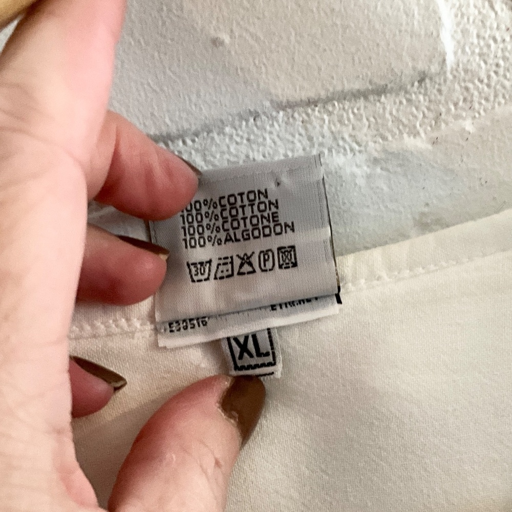 Vintage La Cotonnière Button down Blouse Ruffled Off White Cottagecore Sz XL - Picture 10 of 14